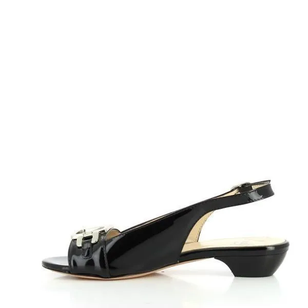 Amalfi Roma Black Slingback Sandals