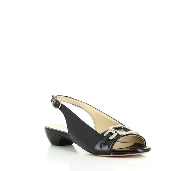 Amalfi Roma Black Slingback Sandals