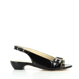 Amalfi Roma Black Slingback Sandals