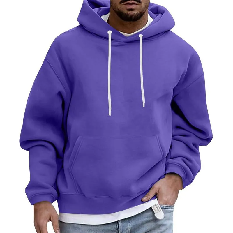 BACKWOODS | Men's Solid Color Loose Casual Fleece Pocket Hoodie