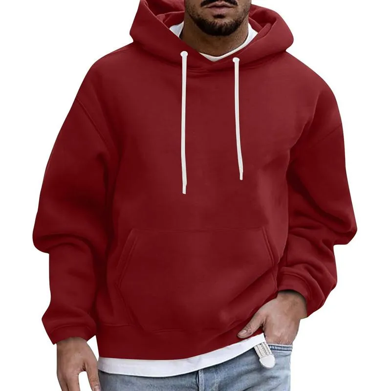 BACKWOODS | Men's Solid Color Loose Casual Fleece Pocket Hoodie