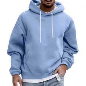BACKWOODS | Men's Solid Color Loose Casual Fleece Pocket Hoodie