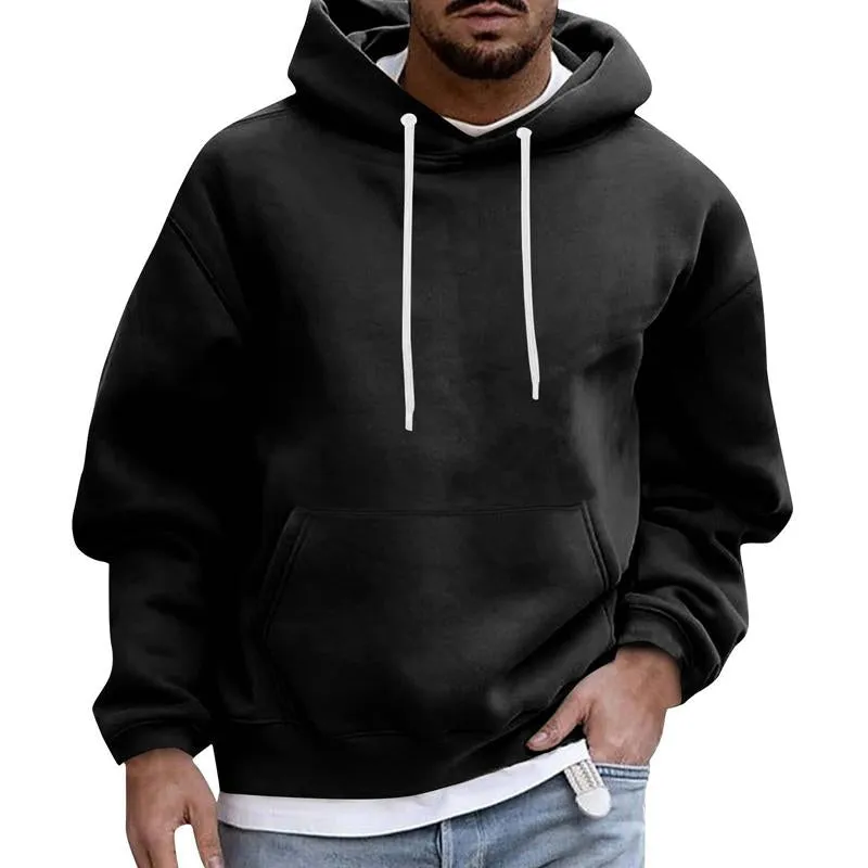 BACKWOODS | Men's Solid Color Loose Casual Fleece Pocket Hoodie