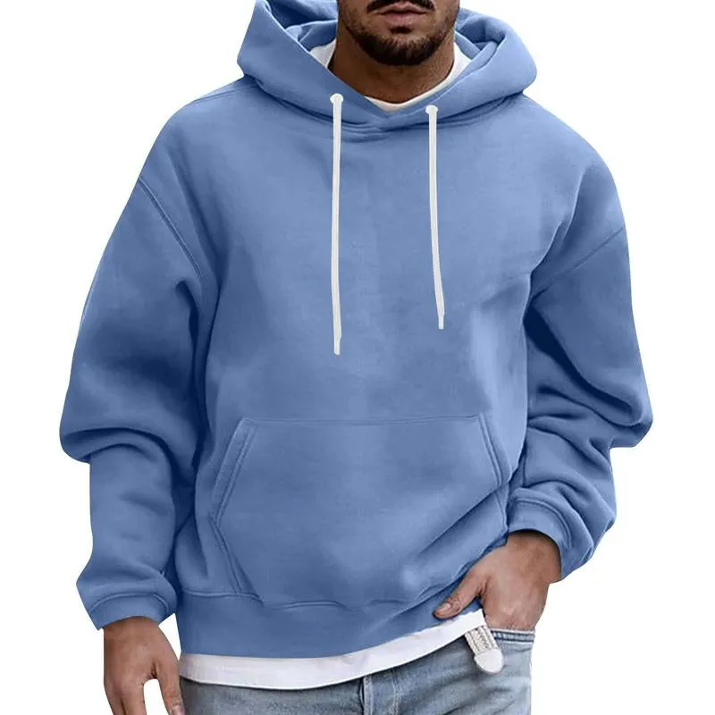 BACKWOODS | Men's Solid Color Loose Casual Fleece Pocket Hoodie