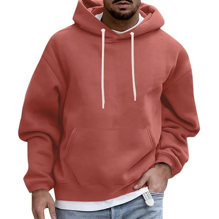BACKWOODS | Men's Solid Color Loose Casual Fleece Pocket Hoodie