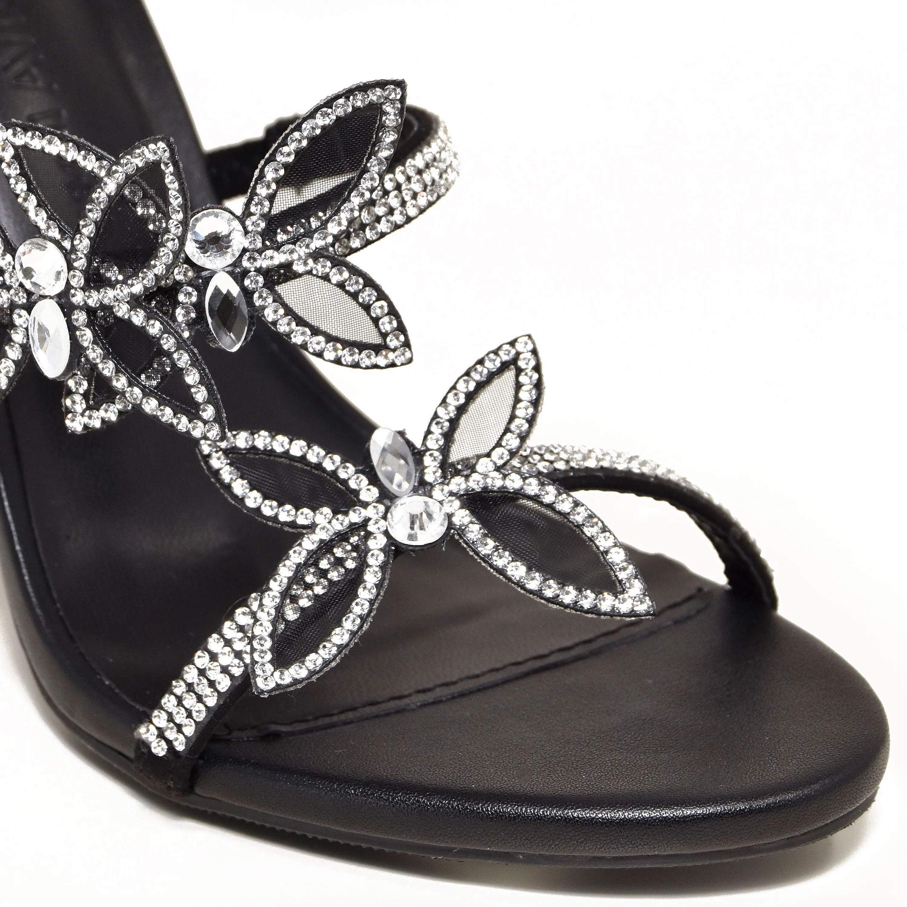 BERLIN-527 Rhinestone Butterfly Spiral Coil Wrap Around Stiletto Heels