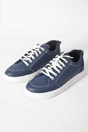 Black Camel Men's Threading Detail Design Leather Sneakers