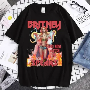 Britney Spears Fan Club Fashion Tee – Classic Printed T-shirt for Men & Women, Casual Streetwear, O-Neck Comfortable Top