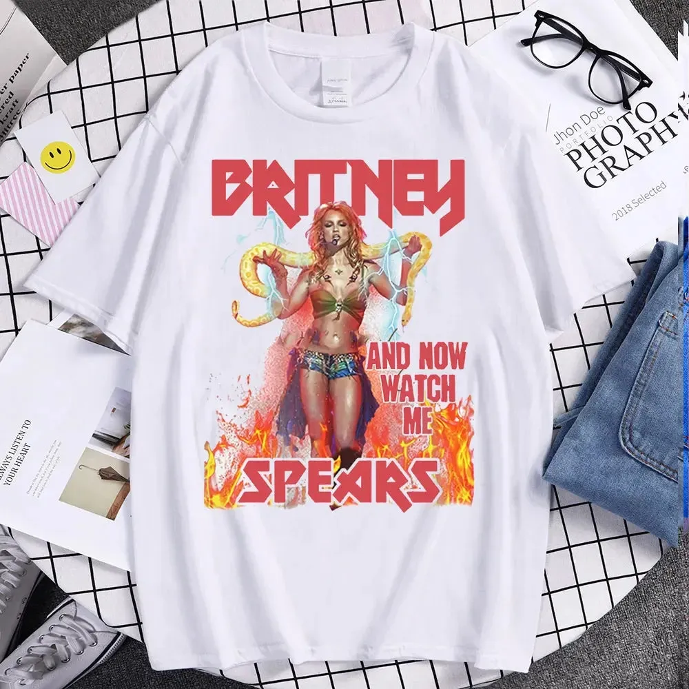 Britney Spears Fan Club Fashion Tee – Classic Printed T-shirt for Men & Women, Casual Streetwear, O-Neck Comfortable Top