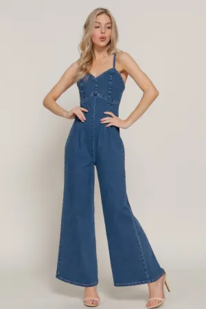 Cami Stretch Denim Jumpsuit