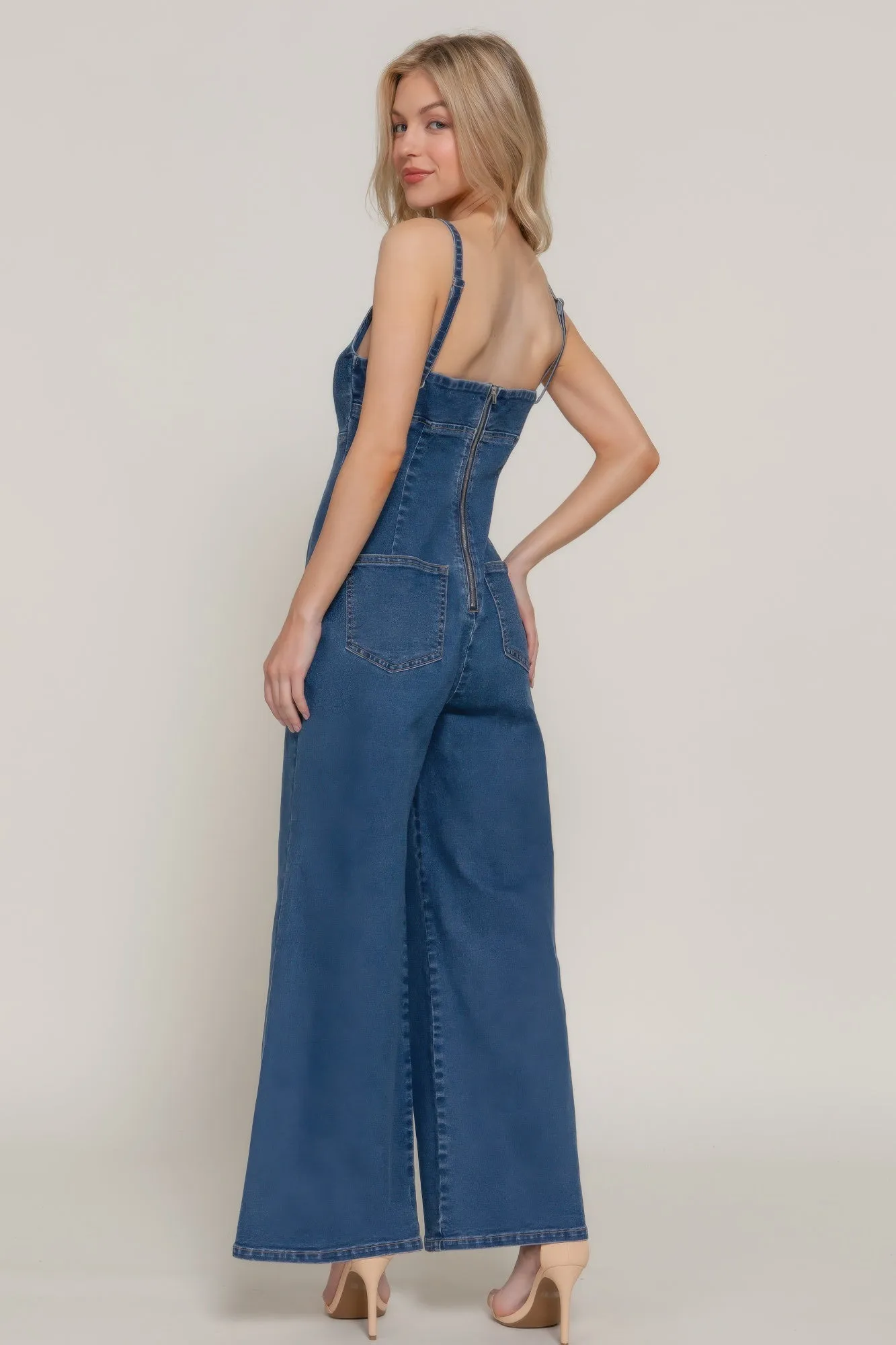 Cami Stretch Denim Jumpsuit