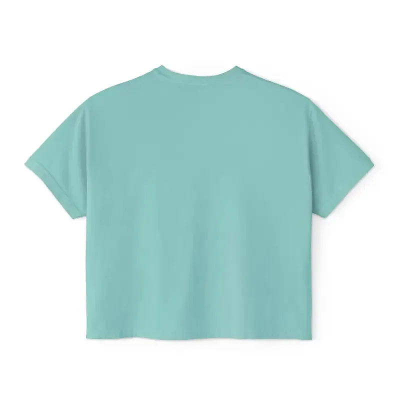 Chic Boxy Fit Womens Tee Flowers Sewn in Twill