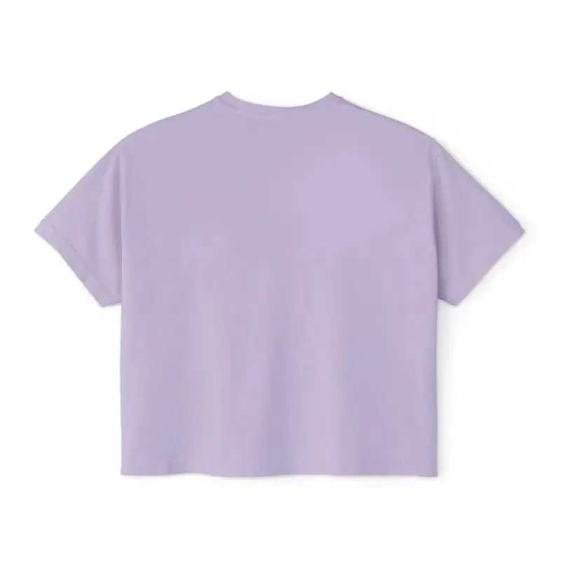 Chic Boxy Fit Womens Tee Flowers Sewn in Twill