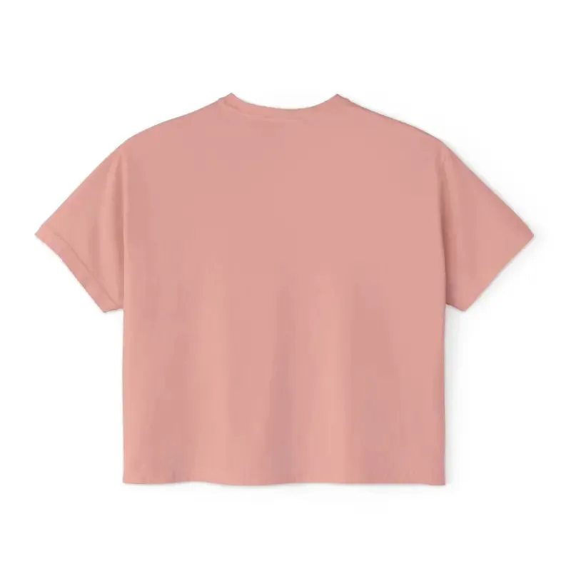 Chic Boxy Fit Womens Tee Flowers Sewn in Twill