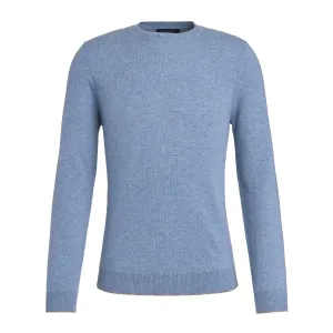 Cornflower Mélange Nano Cashmere Crew Neck - Patrick Assaraf