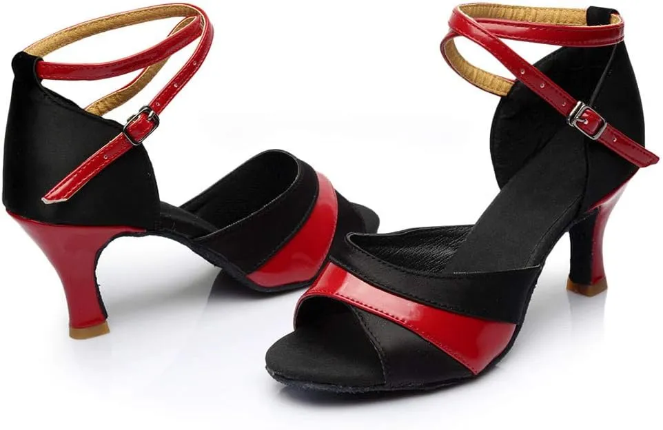 Dancing Shoes for Women Latin Dance Shoes Prom Shoe Peep Toe Ballroom Sandals Ankle Strap Ballroom Shoe