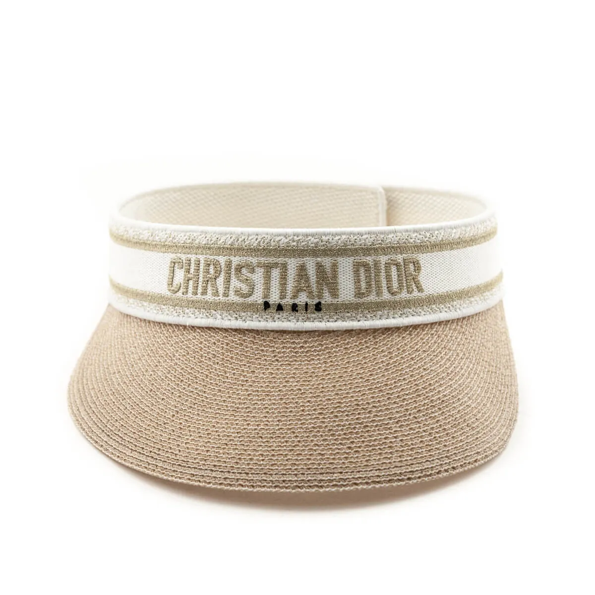 Dior White & Gold D-Smash Embroidered Sun Visor