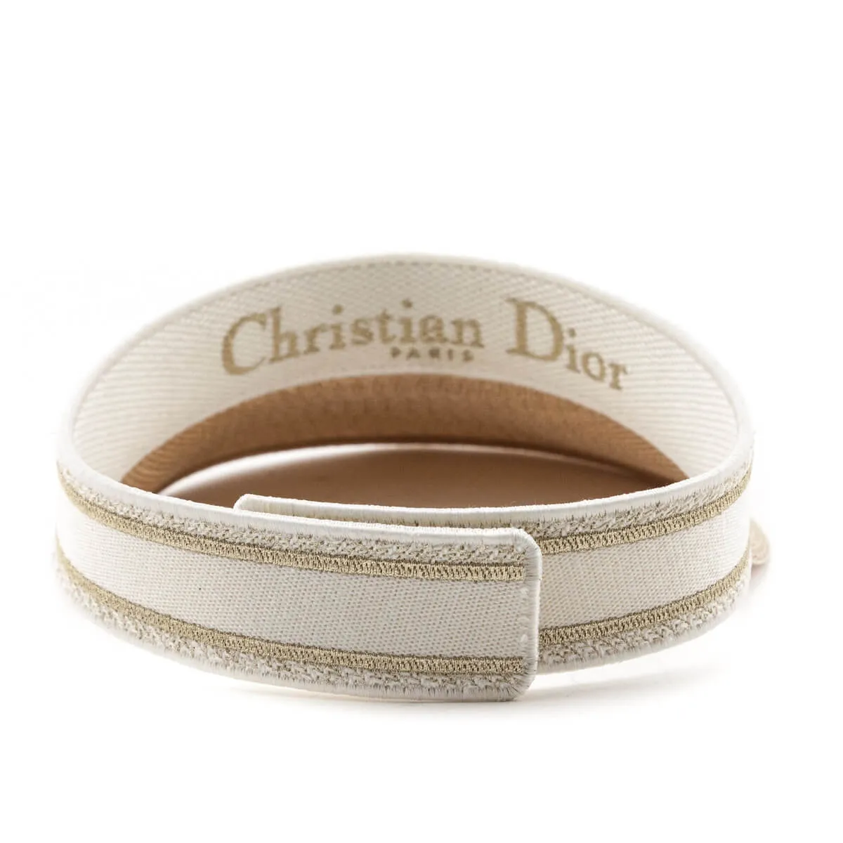Dior White & Gold D-Smash Embroidered Sun Visor