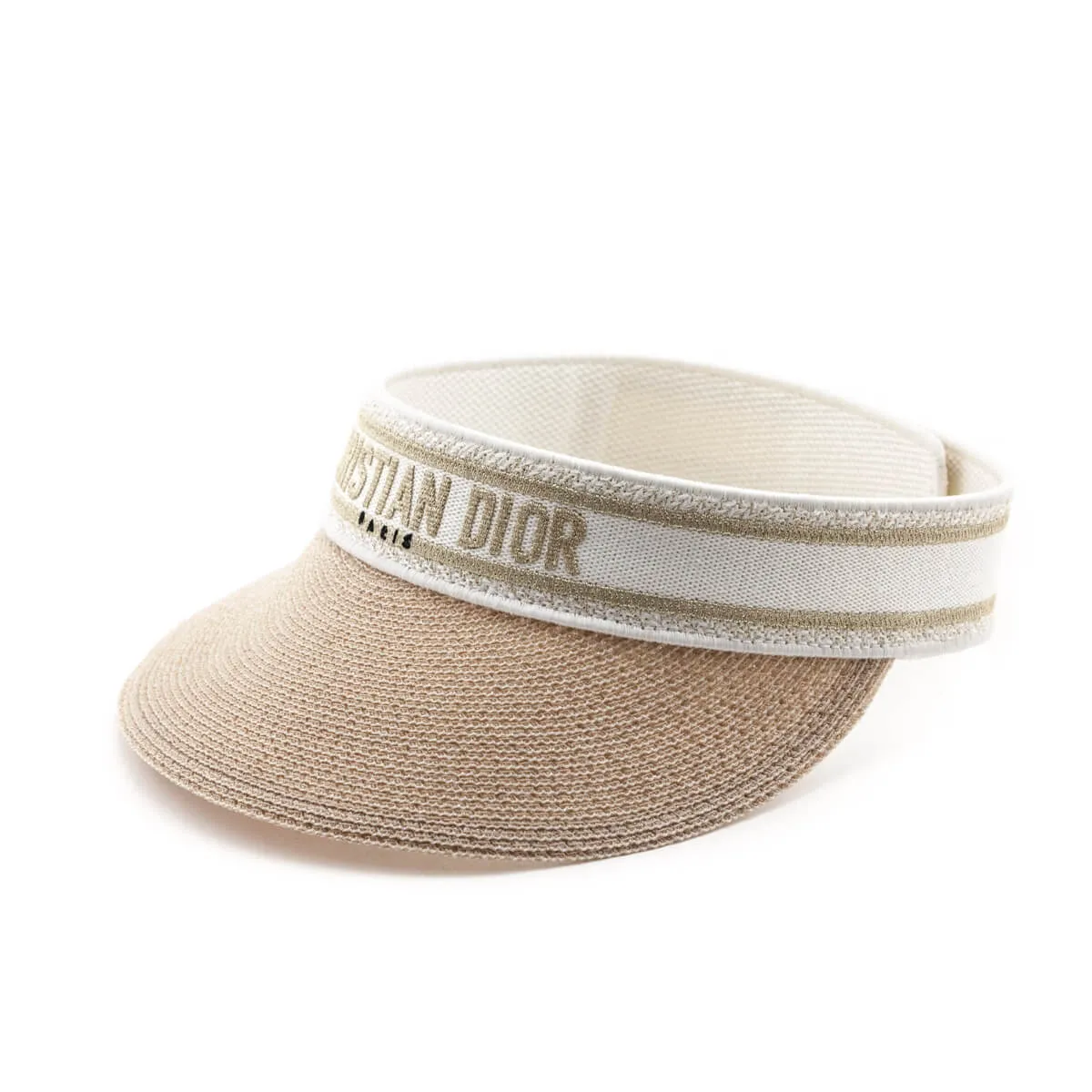 Dior White & Gold D-Smash Embroidered Sun Visor