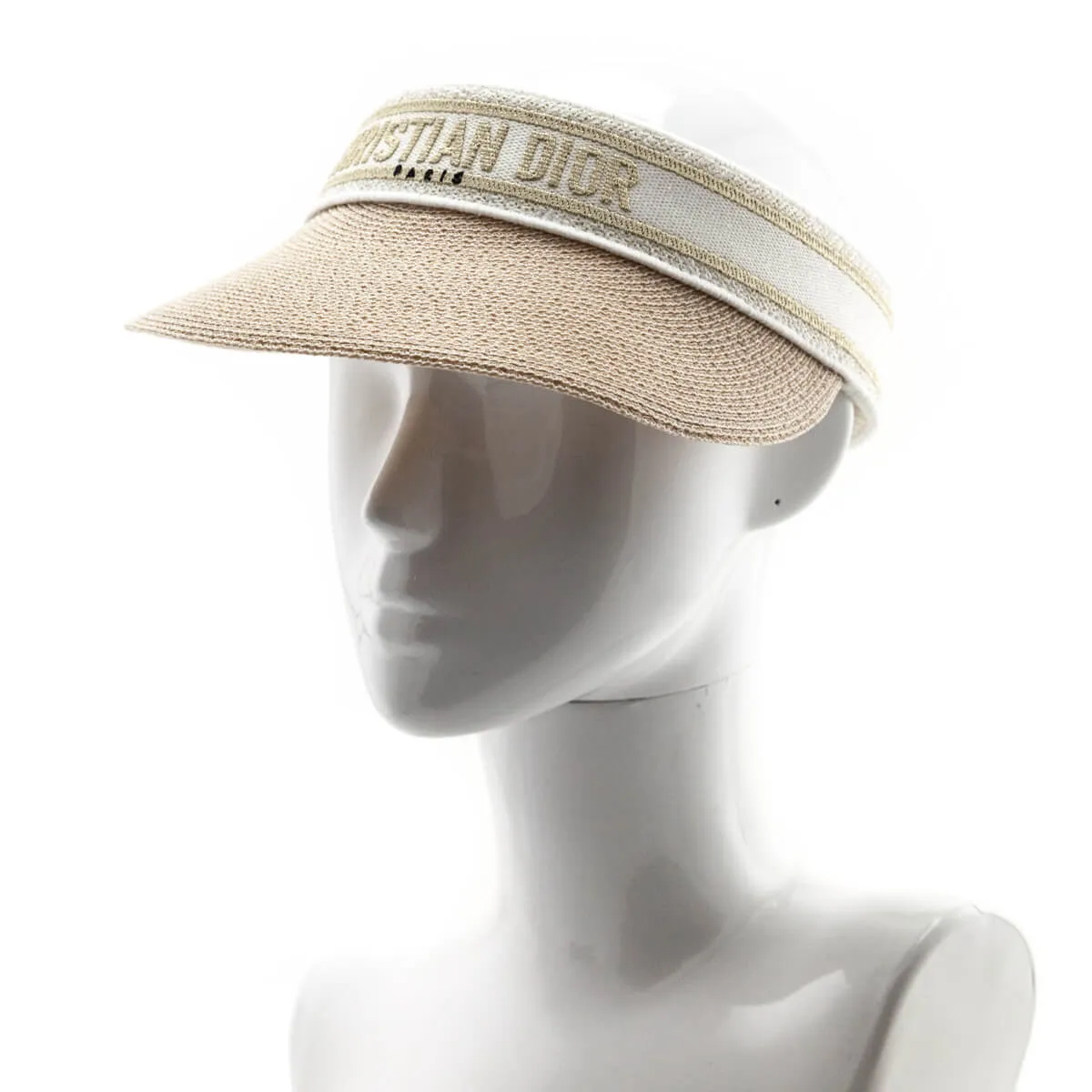 Dior White & Gold D-Smash Embroidered Sun Visor