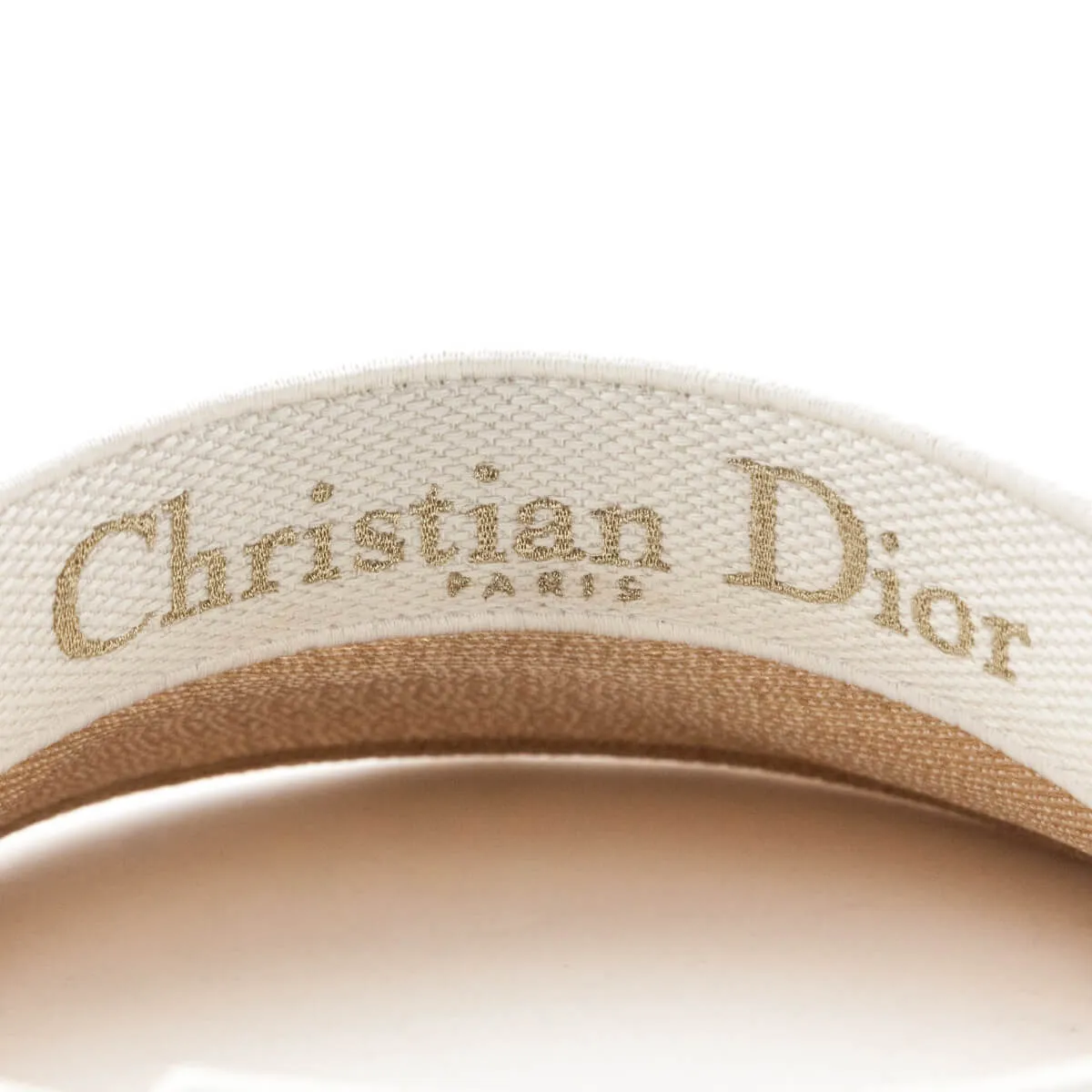 Dior White & Gold D-Smash Embroidered Sun Visor