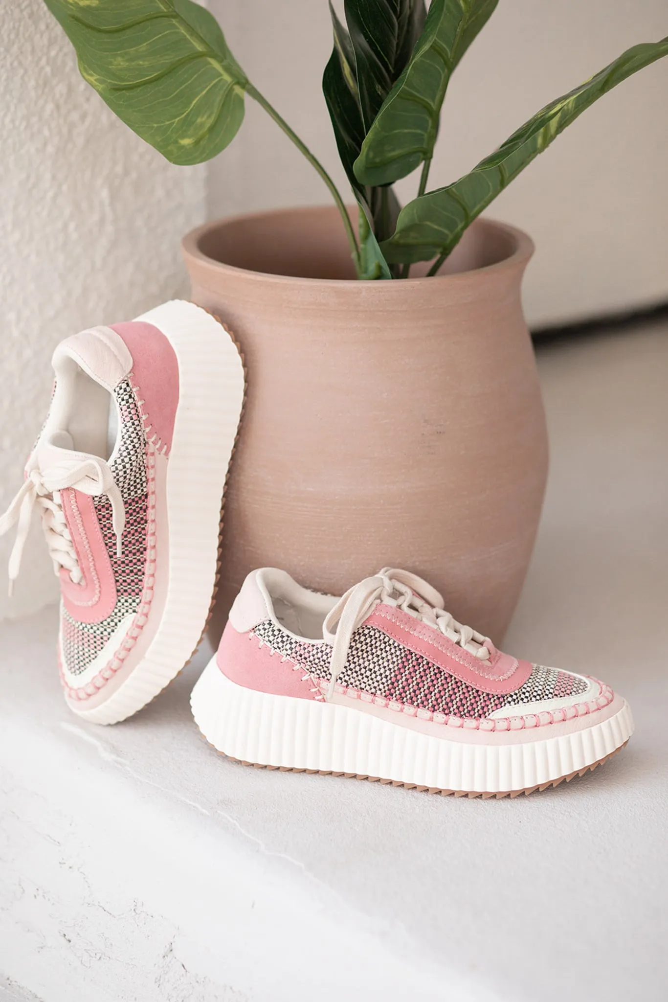 Dolen Platform Sneakers in Pink Multi