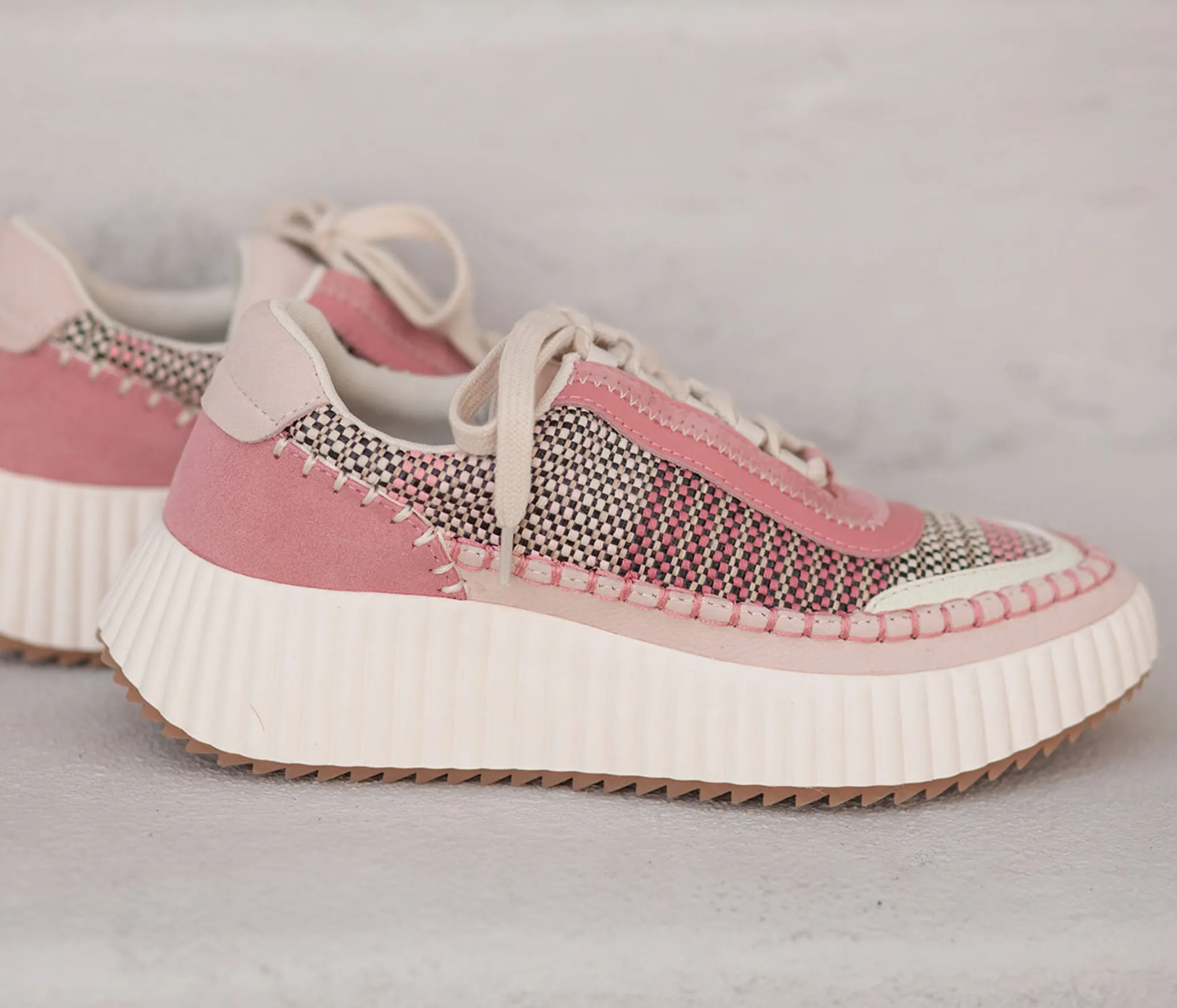 Dolen Platform Sneakers in Pink Multi