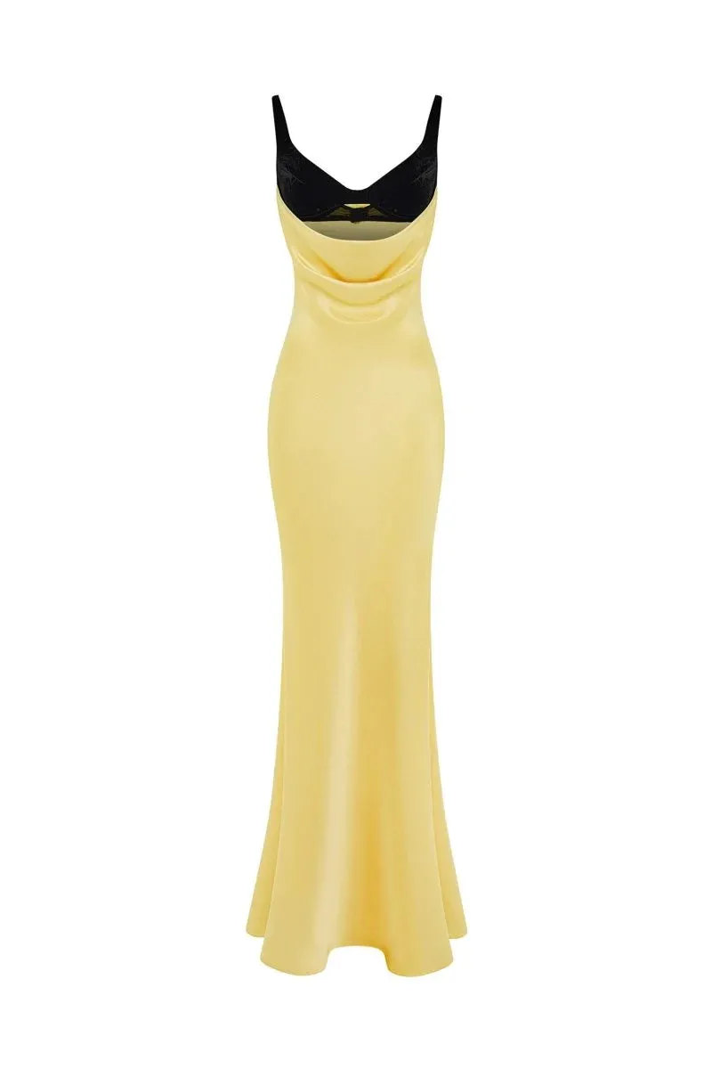 Draped Maxi Dress in Satin