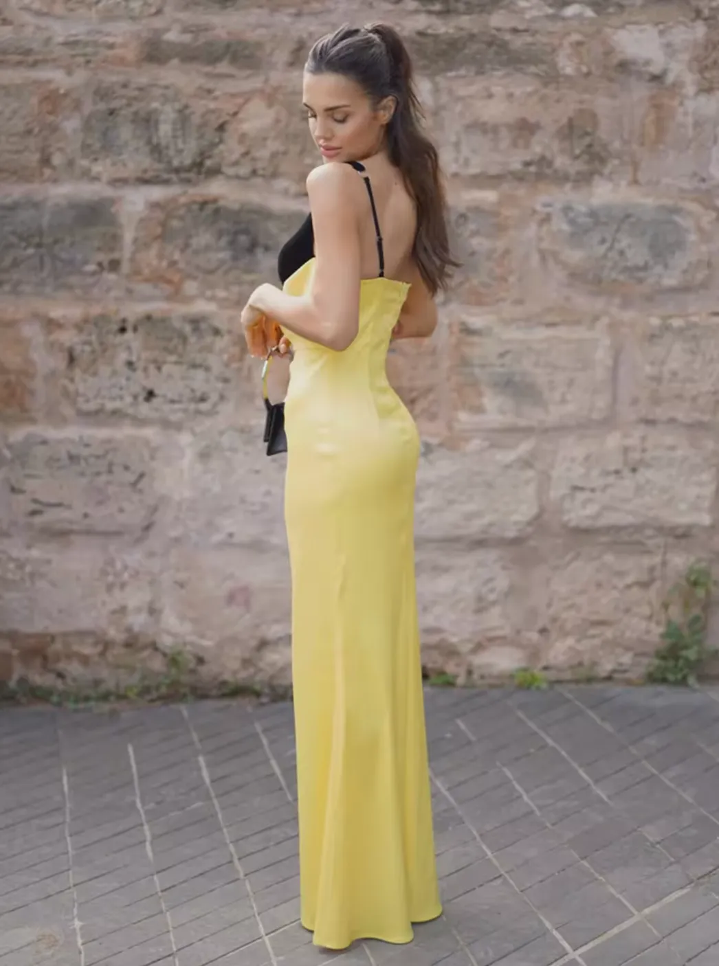 Draped Maxi Dress in Satin