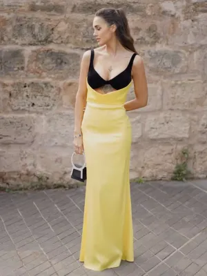 Draped Maxi Dress in Satin