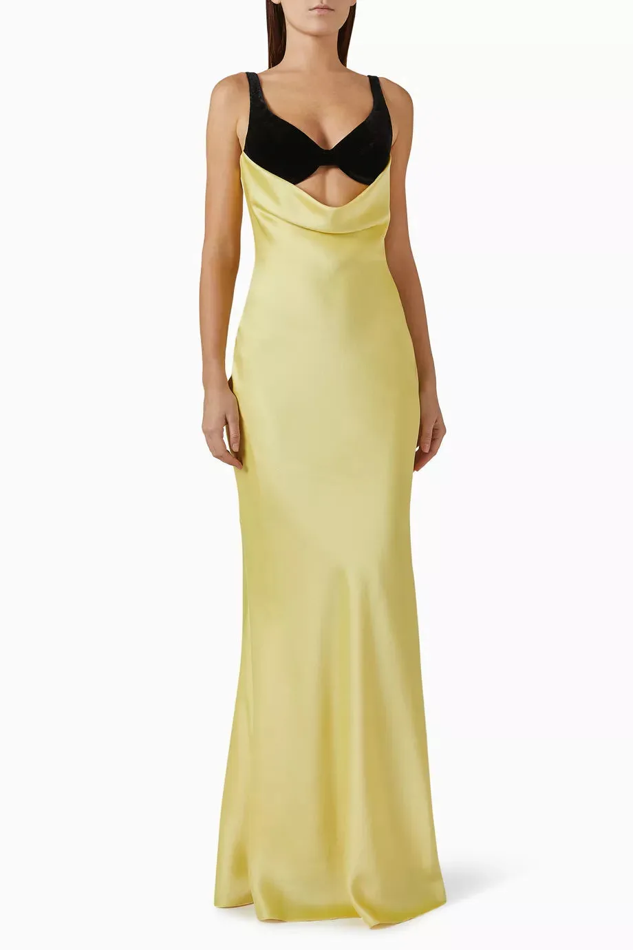 Draped Maxi Dress in Satin