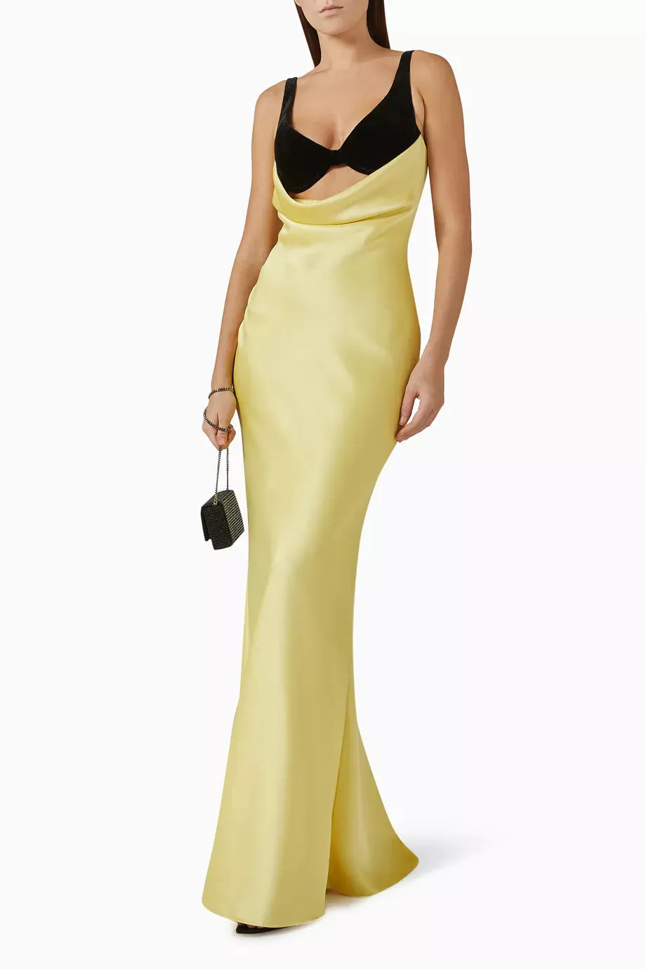 Draped Maxi Dress in Satin