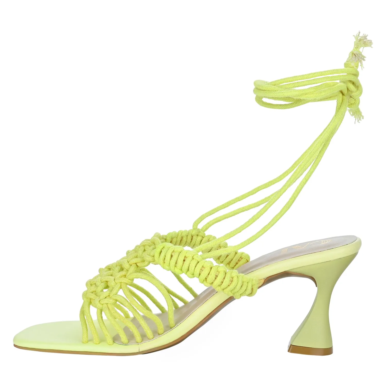 Green Knotted Tie-Up Heels