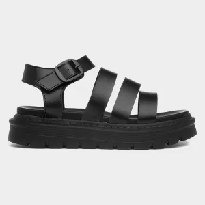 Heavenly Feet Saffron BLACK Chunky Sandal .