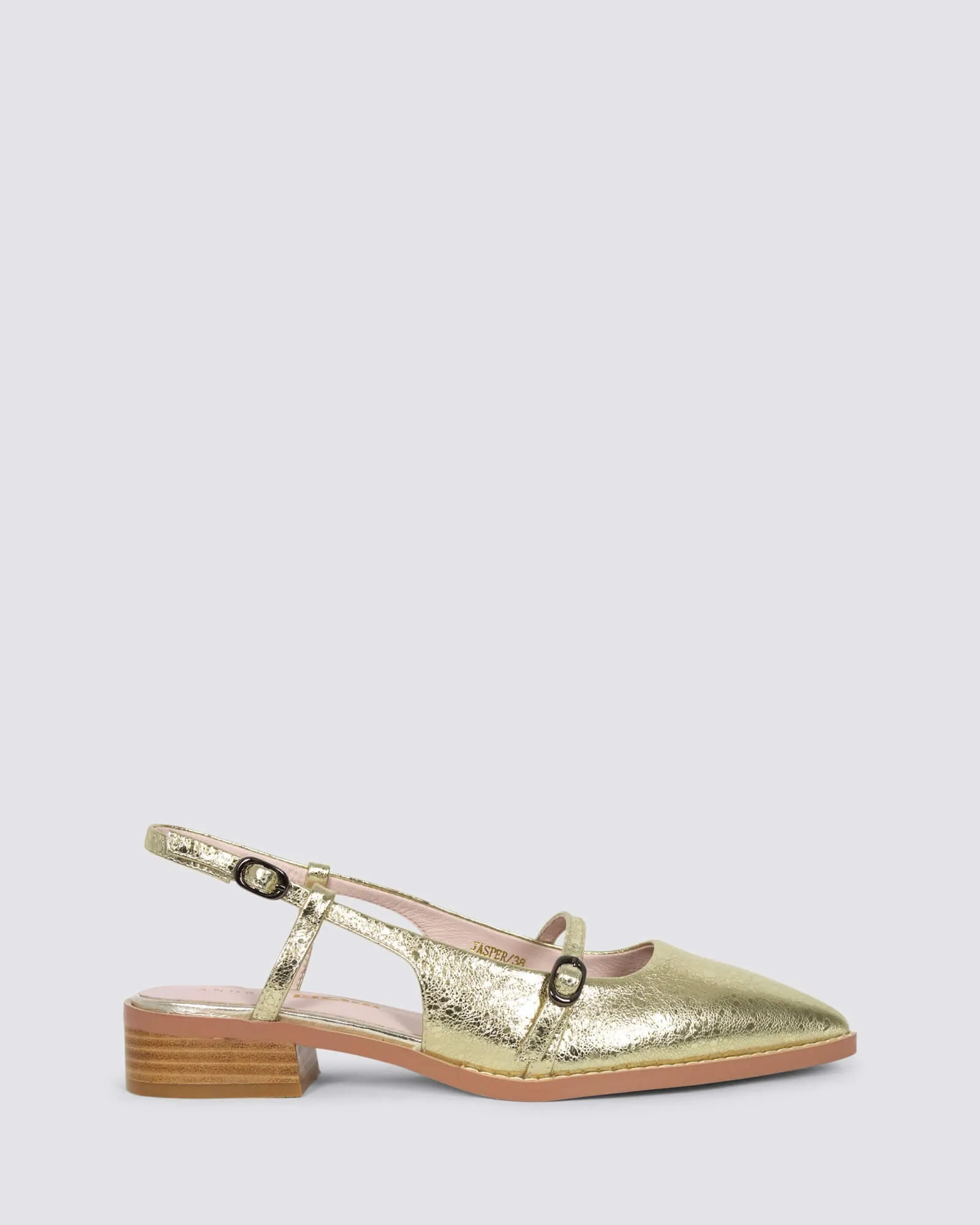 JASPER SLINGBACK FLATS GOLD LEATHER