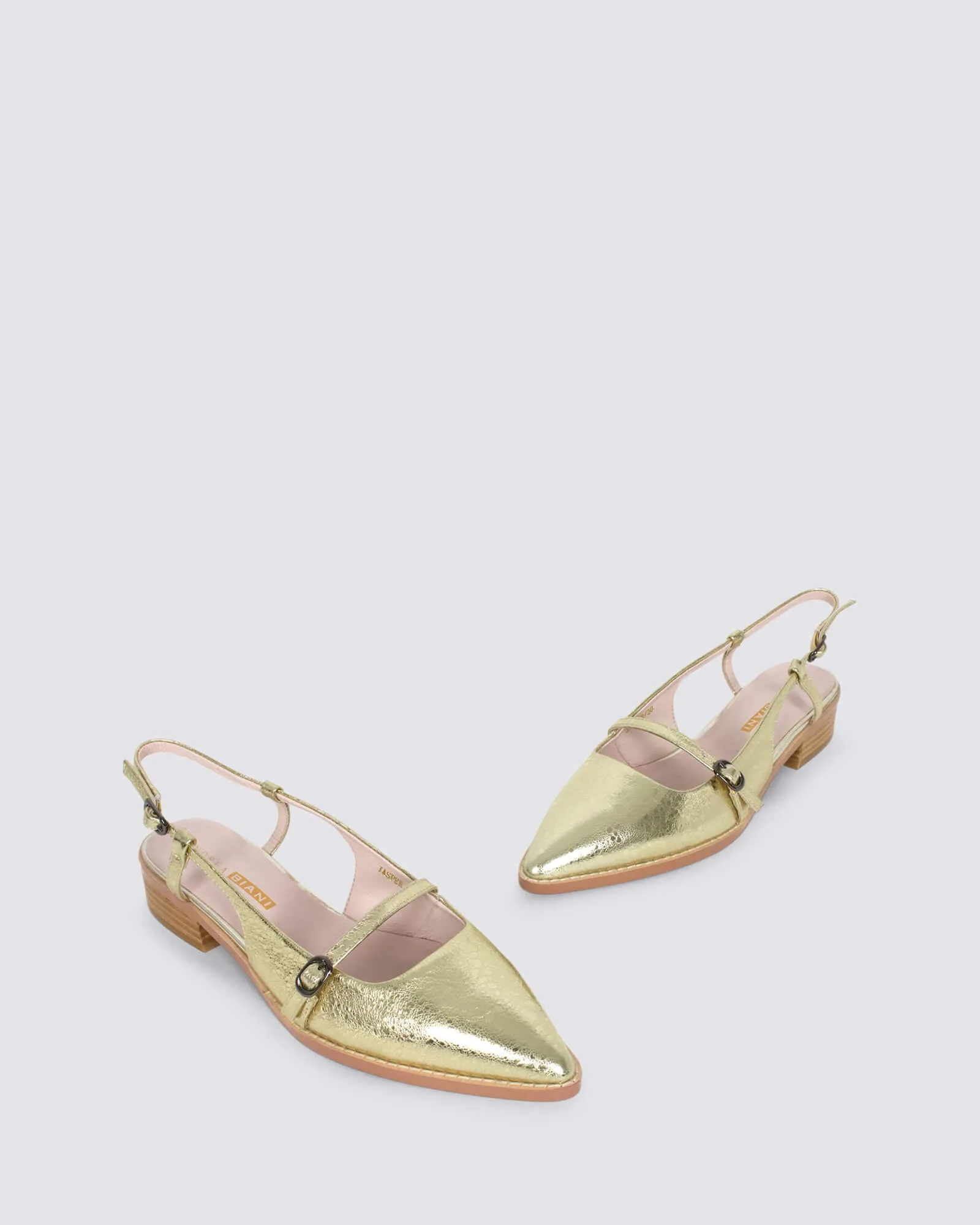 JASPER SLINGBACK FLATS GOLD LEATHER