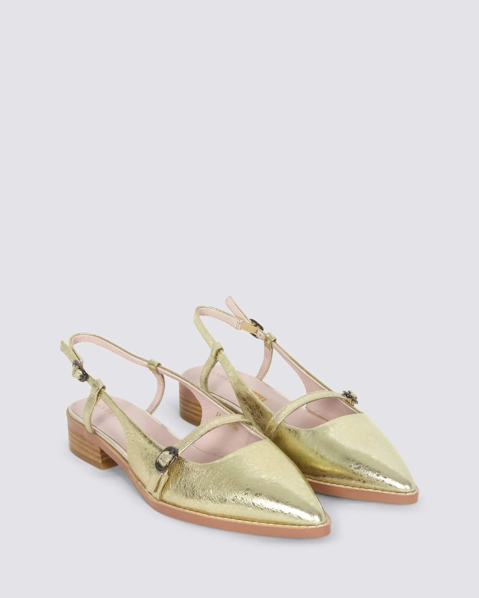 JASPER SLINGBACK FLATS GOLD LEATHER