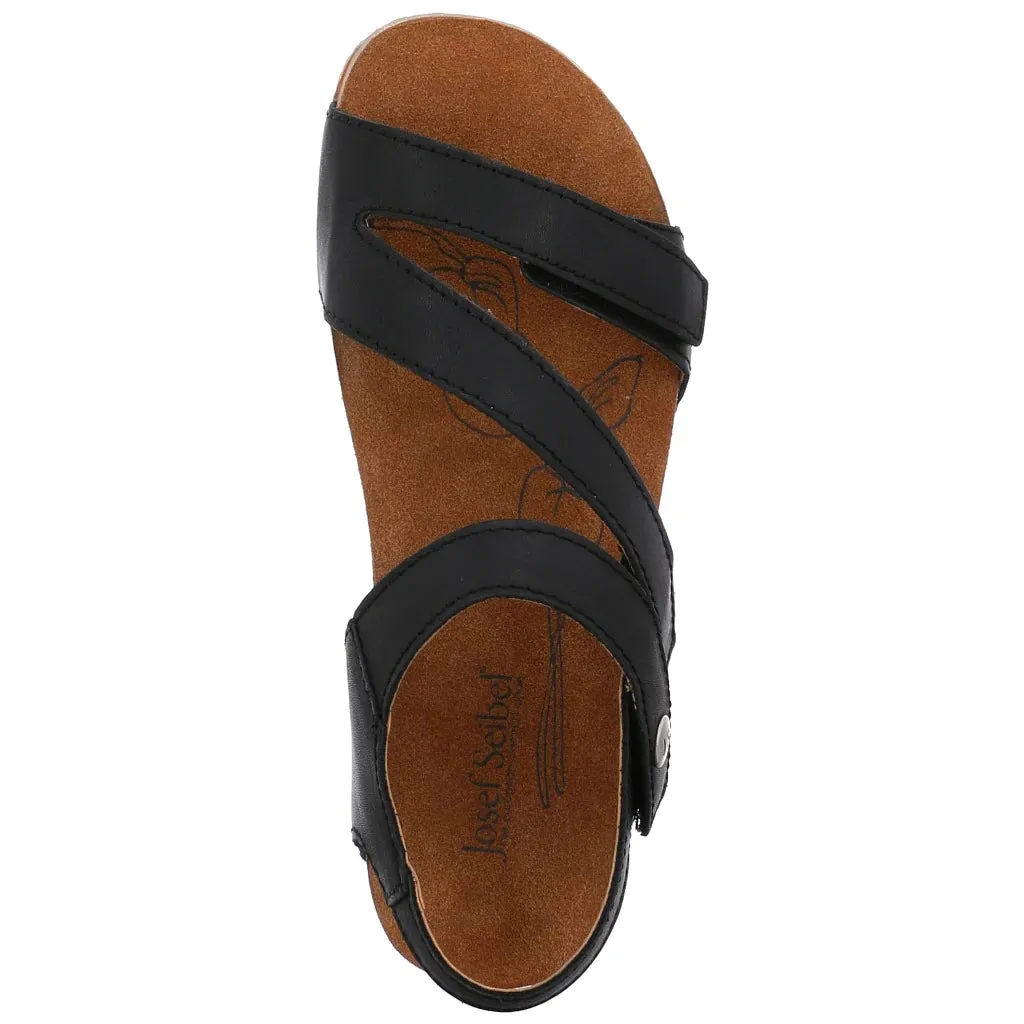 Josef Seibel Women's Tonga 25 Leather Strap Sandals Black