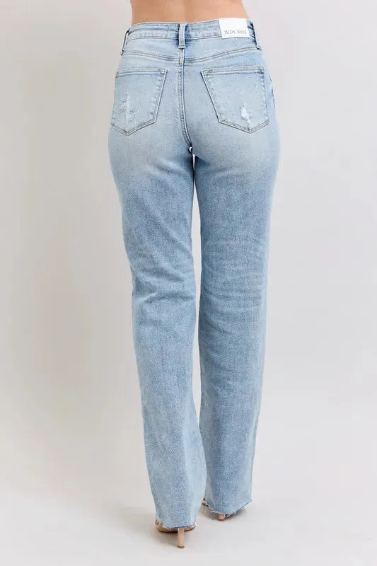 Judy Blue Full Size Mid Rise Light Wash Dad Jeans Plus Size
