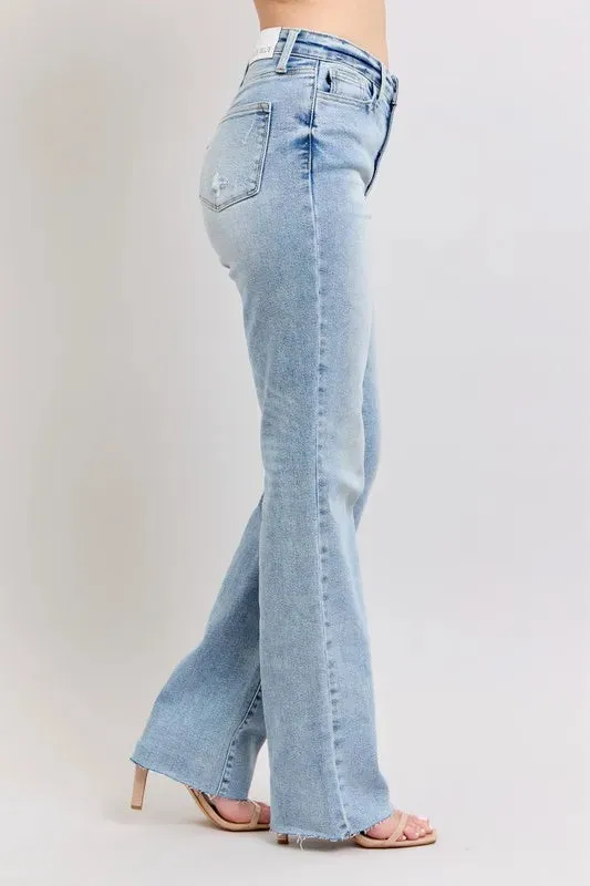 Judy Blue Full Size Mid Rise Light Wash Dad Jeans Plus Size