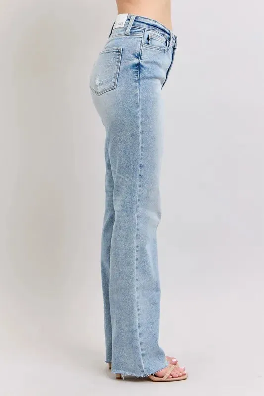 Judy Blue Full Size Mid Rise Light Wash Dad Jeans Plus Size