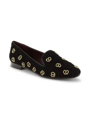 kate spade new york
 Embroidered Suede Loafers