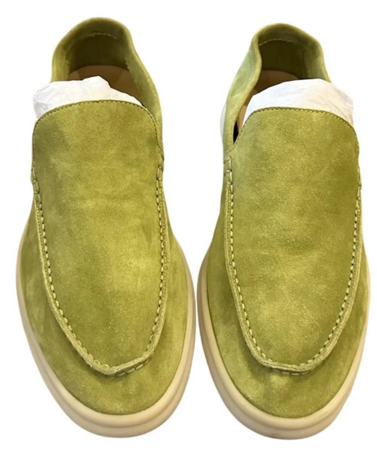 Loro Piana Women's Green Summer Walk Suede Loafers Size 36 UK 3 US 6 ladies