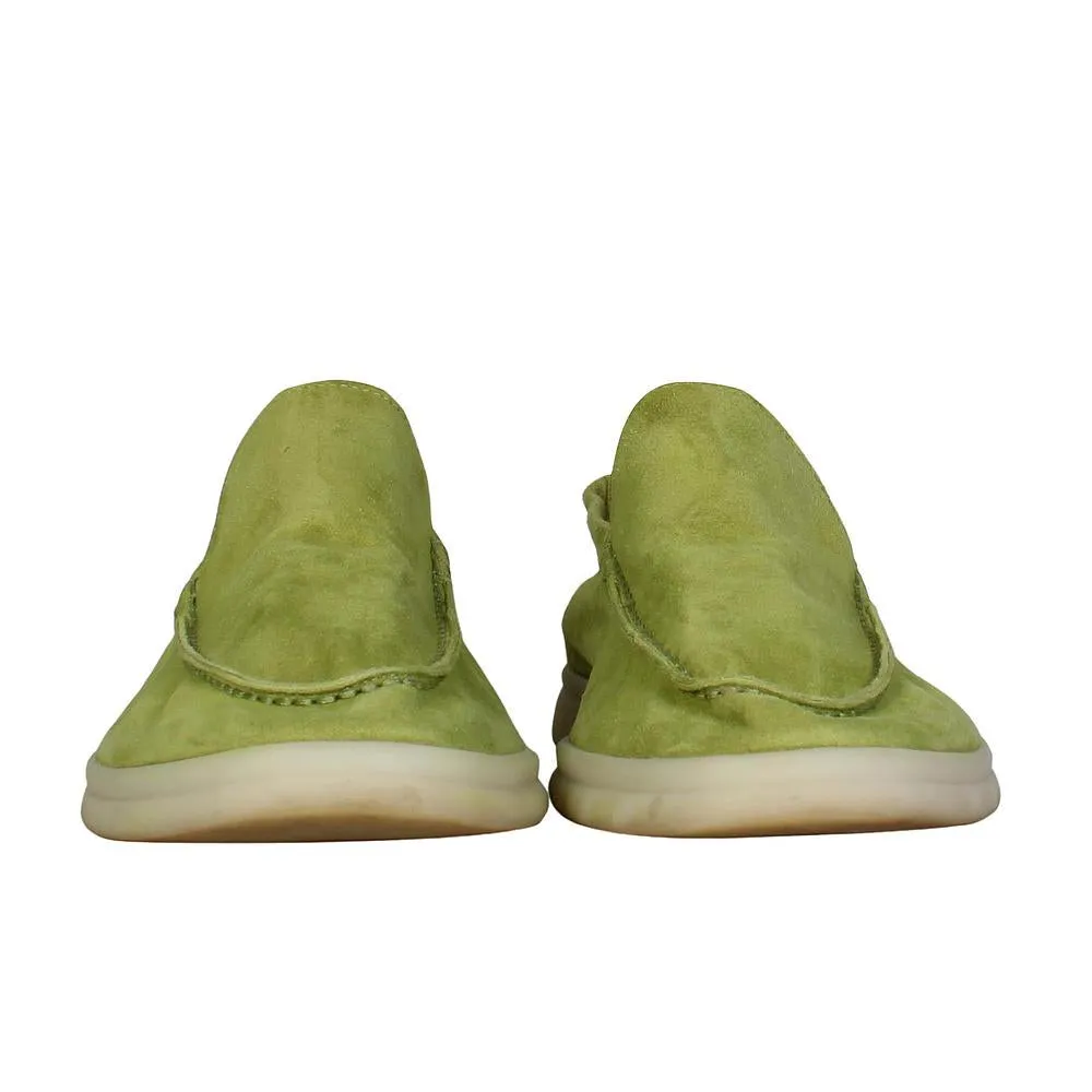 Loro Piana Women's Green Summer Walk Suede Loafers Size 36 UK 3 US 6 ladies