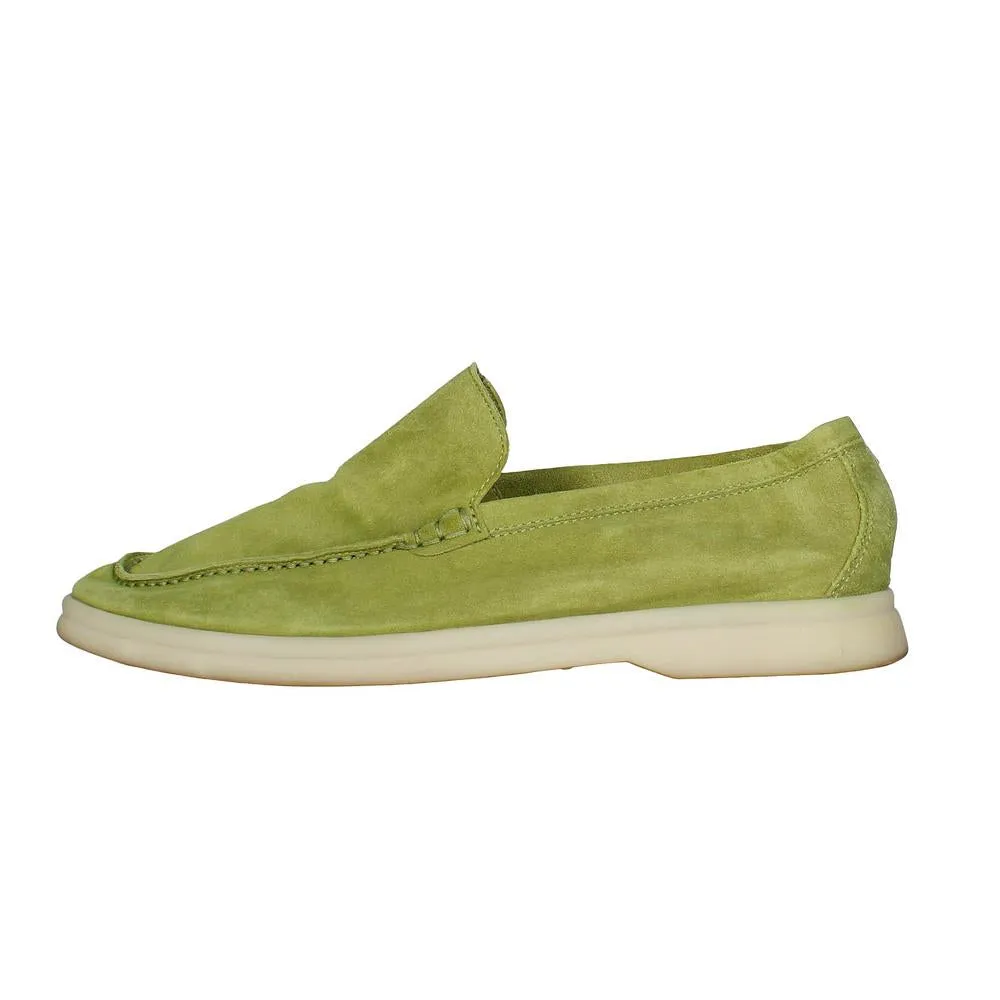 Loro Piana Women's Green Summer Walk Suede Loafers Size 36 UK 3 US 6 ladies