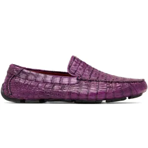 Marco Di Milano Remo Purple Caiman Driving Slip-On Loafers