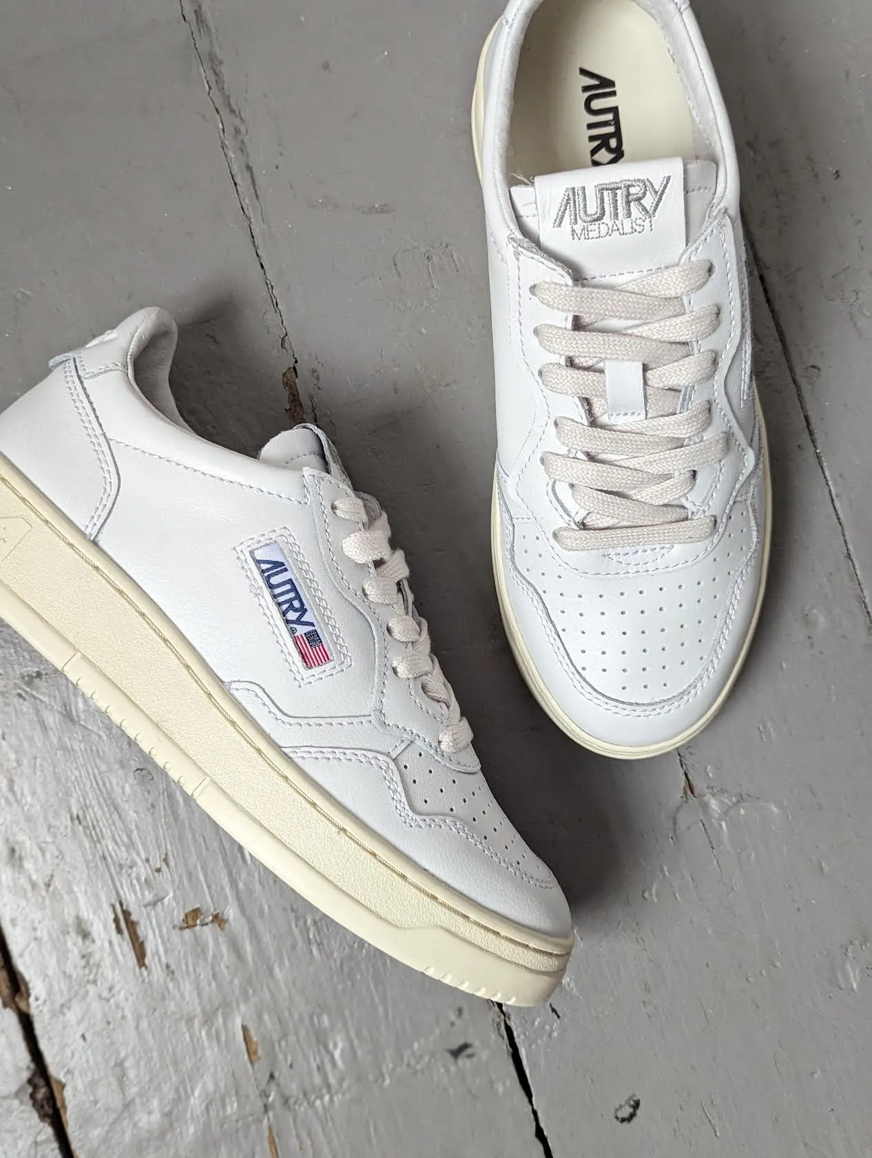 Medalist White Leather Sneakers