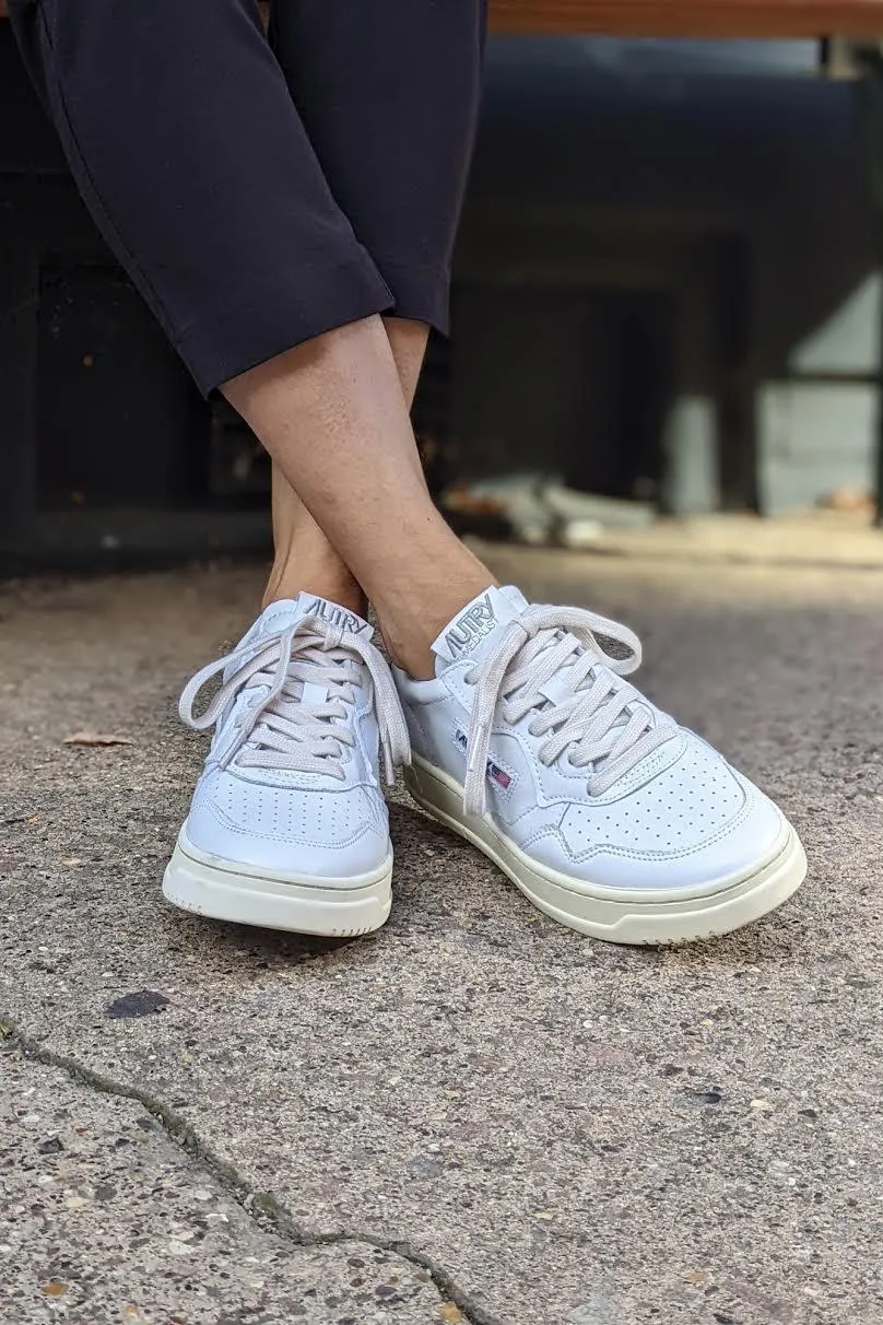 Medalist White Leather Sneakers