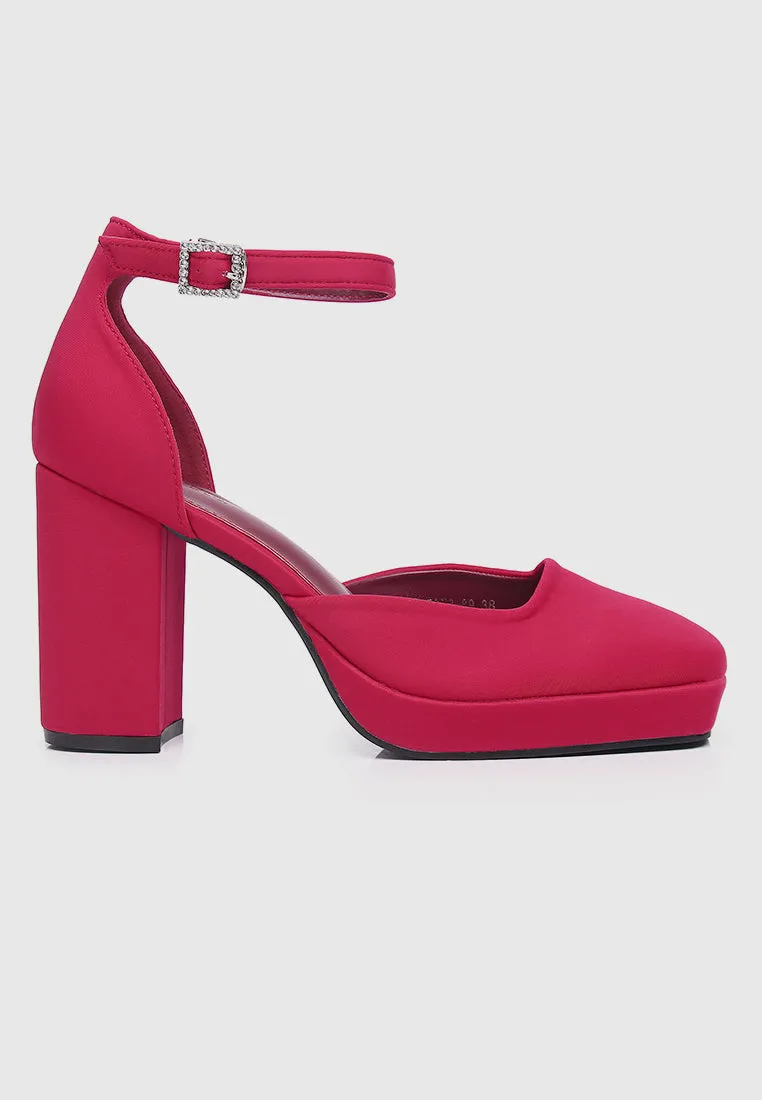 Neve Platform Block Heels (Red)