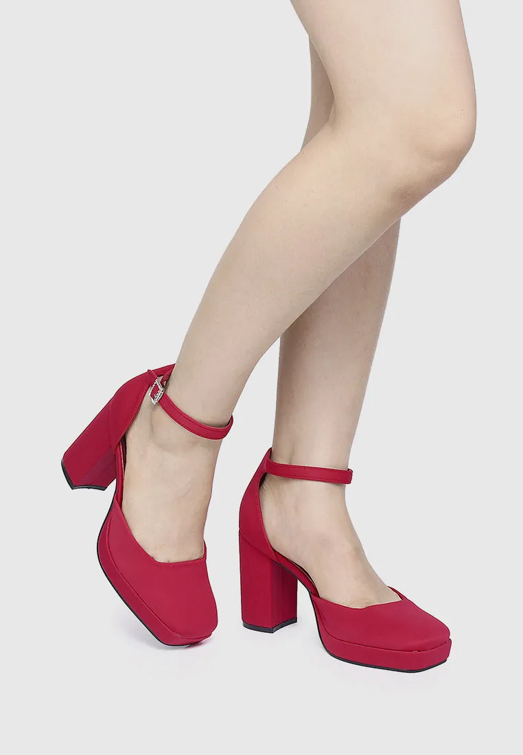 Neve Platform Block Heels (Red)